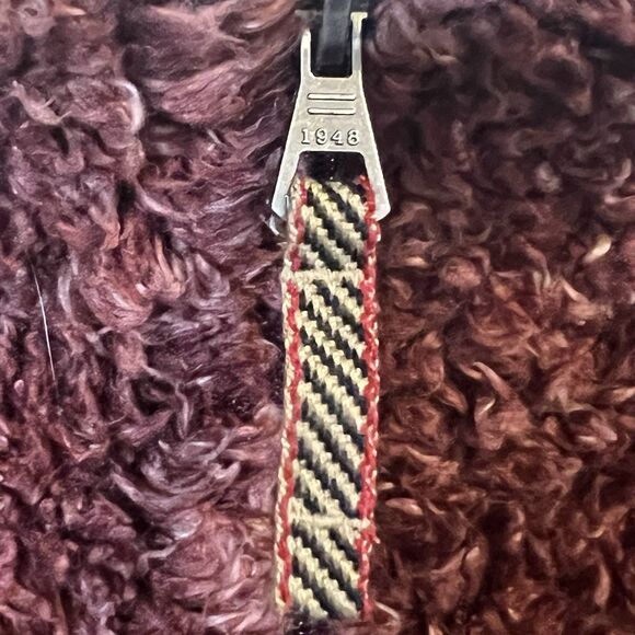 Weatherproof Vintage Sherpa Pullover 1/4 Zip Fleece Jacket Medium Maroon Cozy - Picture 9 of 13